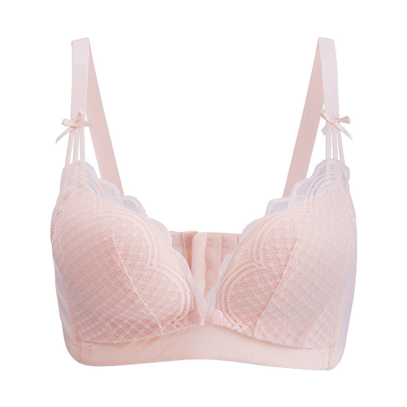 Postpartum Nursing Bra, Gather Lace Bra, No Underwire Bra