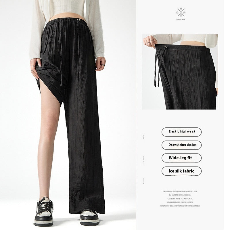 Maternity Pants Summer Drawstring Leisure Straight-leg Pants