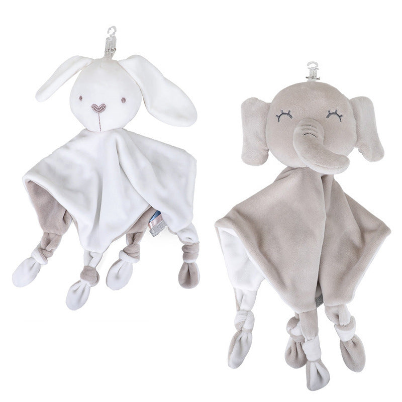 Newborn Animal Comfort Towel Baby Elephant Rabbit Doll To Accompany Sleeping Saliva Towel