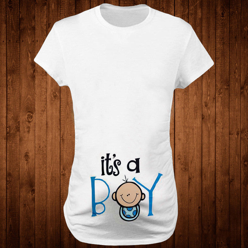 Women T-Shirt Maternity Funny Letter Tops O-Neck Pregnancy Women