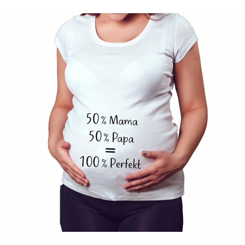 Women T-Shirt Maternity Funny Letter Tops O-Neck Pregnancy Women