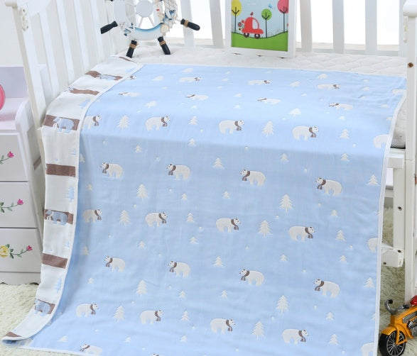 110 * 110cm baby bath towel cover blanket gauze children quilt quality baby children pure cotton 6 six layer gauze bath towel