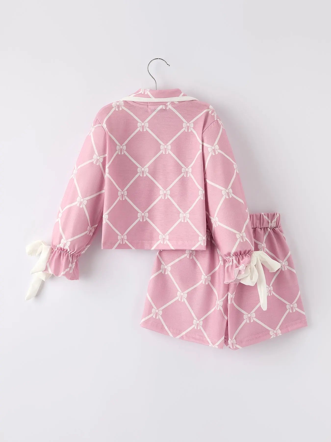Autumn Check Bow Girls Lapel Pajamas Rylee Faith Designs