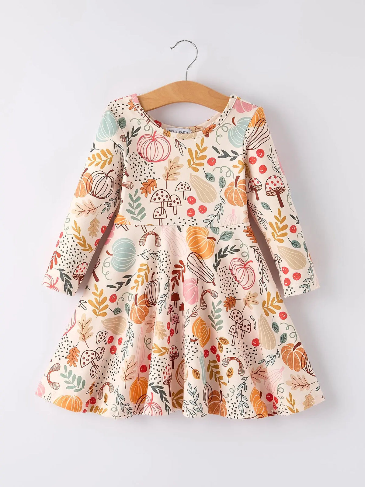 Halloween Pumpkin Leaf Print Dress Rylee Faith Designs
