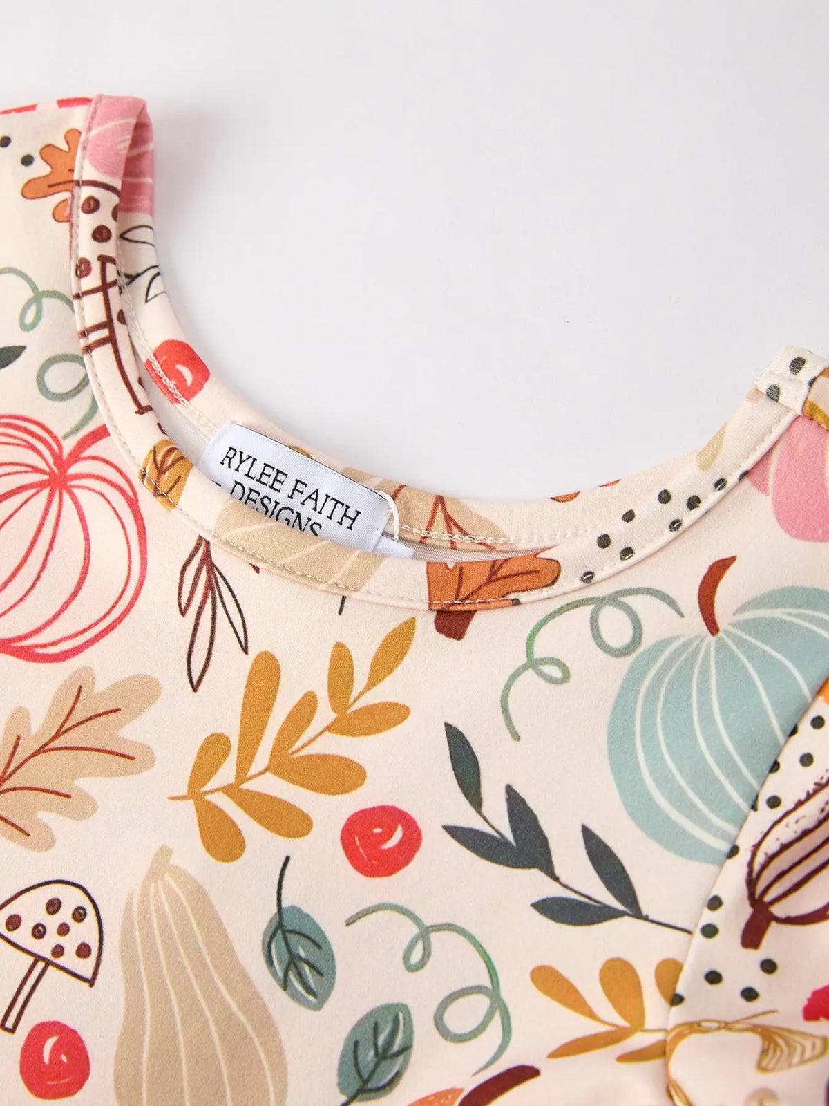 Halloween Pumpkin Leaf Print Dress Rylee Faith Designs