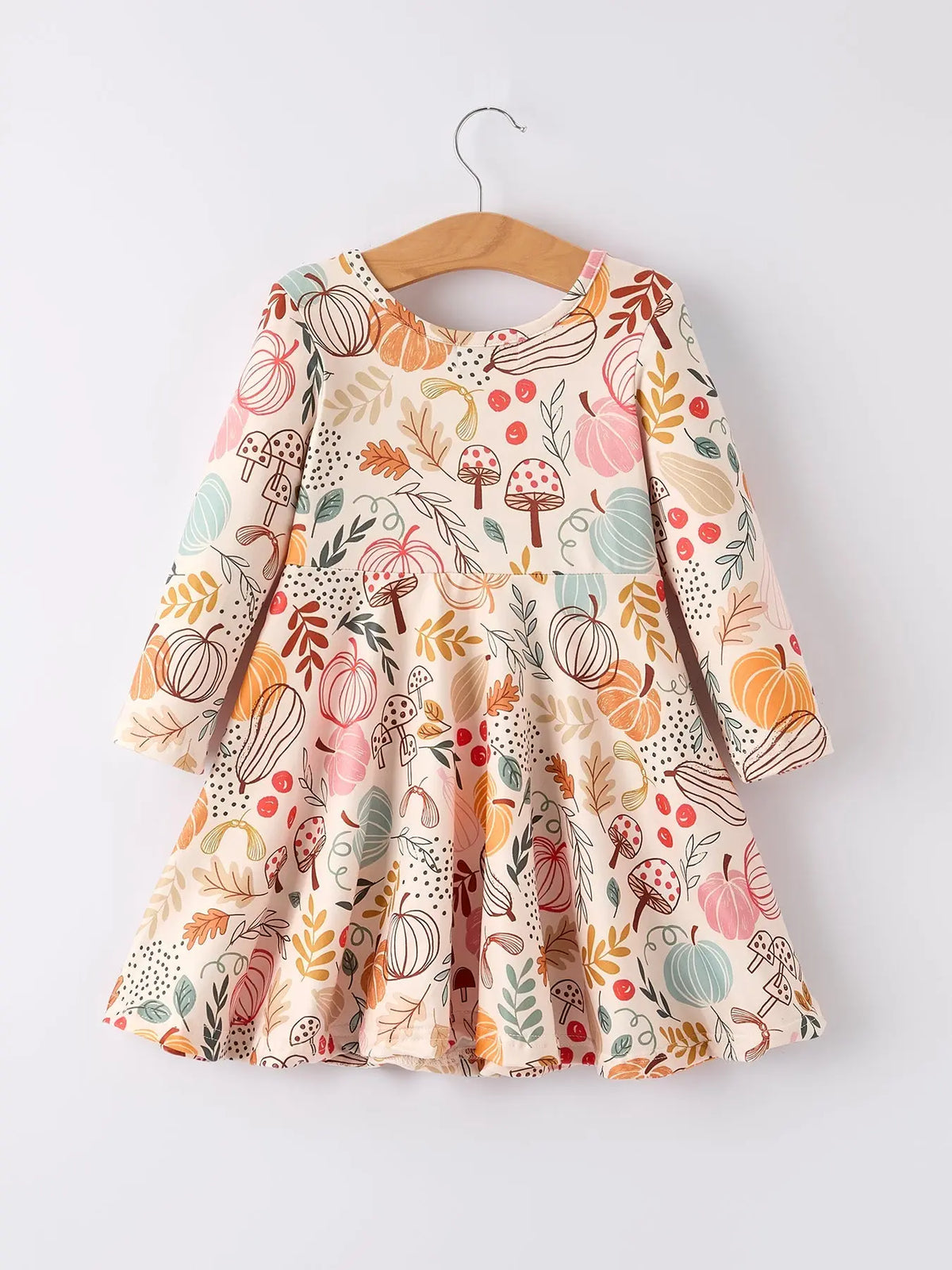 Halloween Pumpkin Leaf Print Dress Rylee Faith Designs