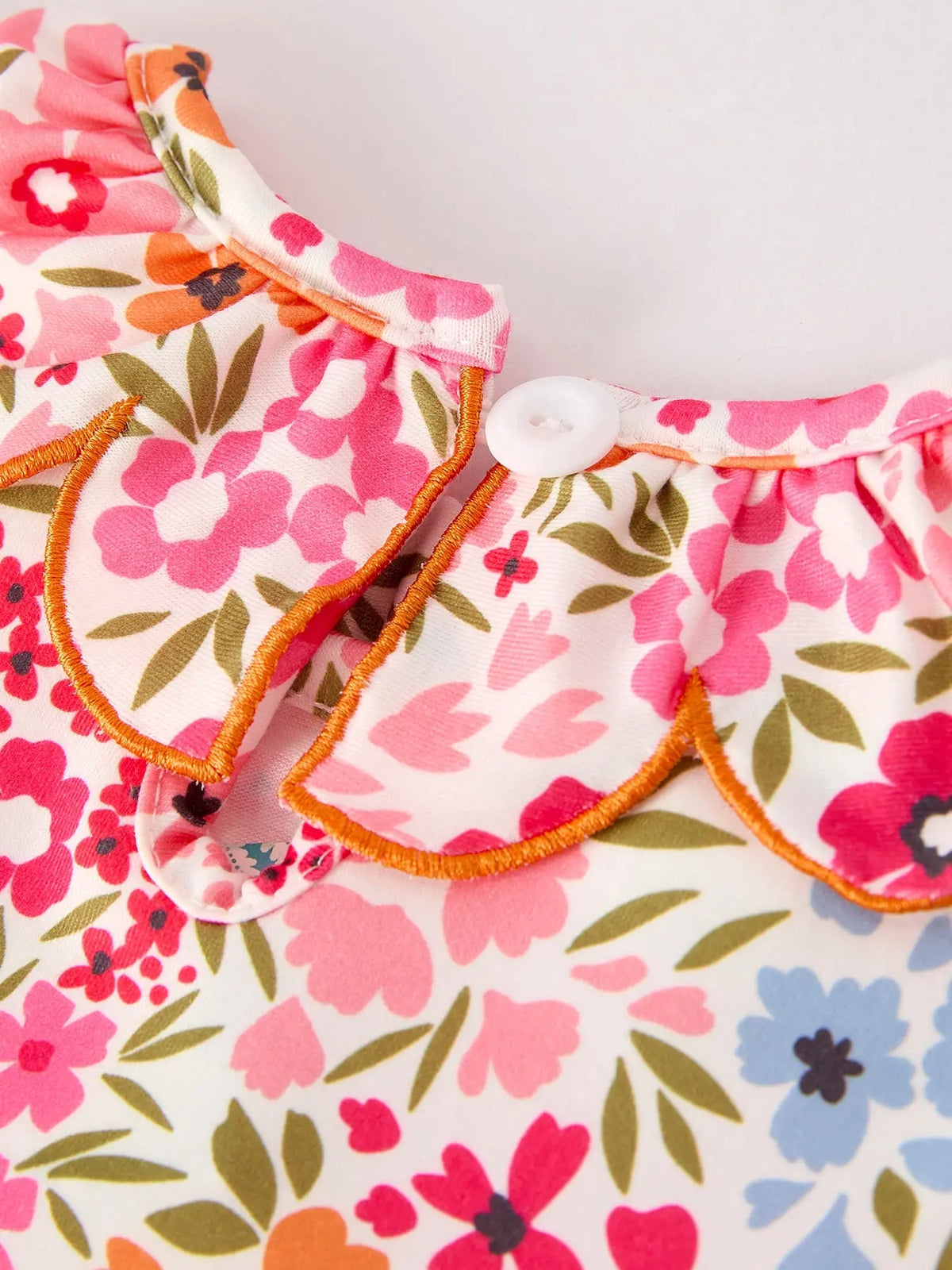 Fall Halloween & Thanksgiving Pumpkin Bow Smock Embroidered Floral Dress Rylee Faith Designs