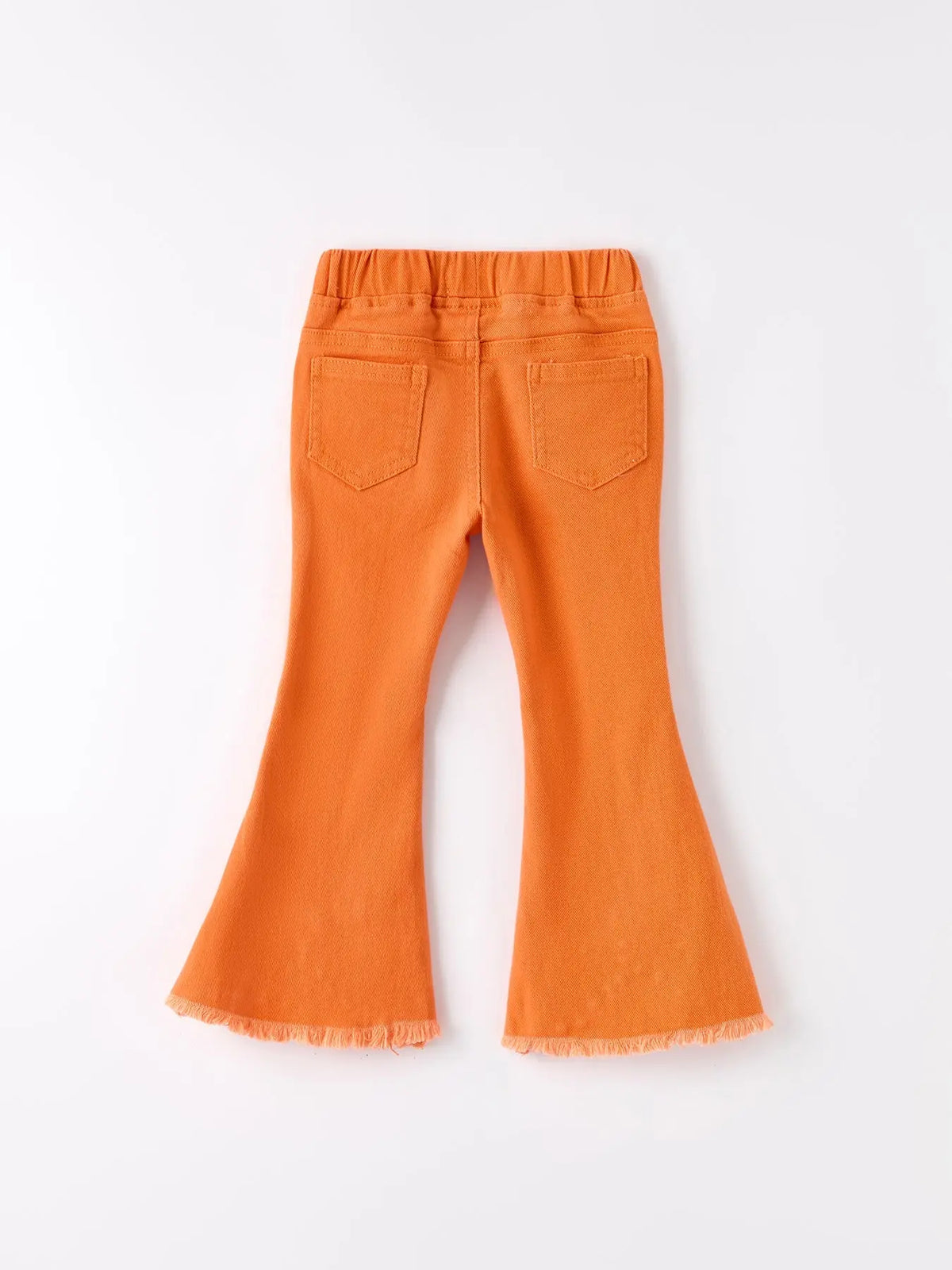 Vaqueros elásticos acampanados de color naranja