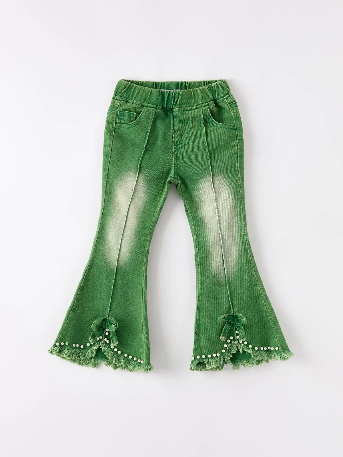 Girls Denim Flared Pants