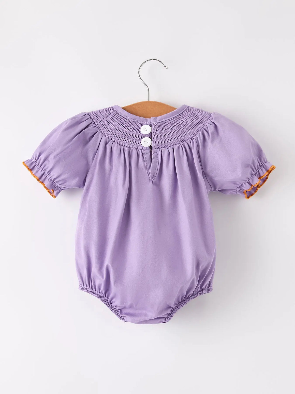 Purple Halloween Smock Embroidery Baby Girl Romper Rylee Faith Designs