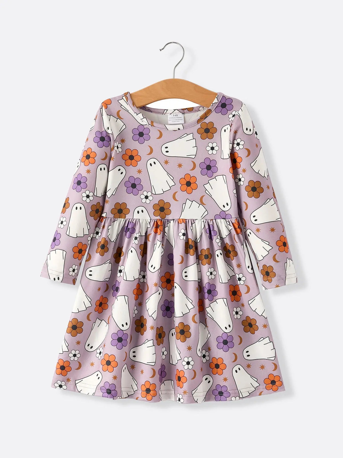 2 Piece Halloween Ghost Striped Girls Dress Set