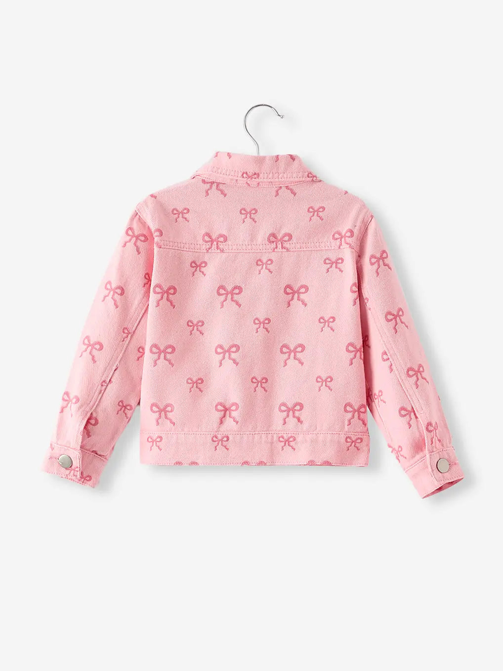 Pink Fall Girls Butterfly Print Denim Top Rylee Faith Designs