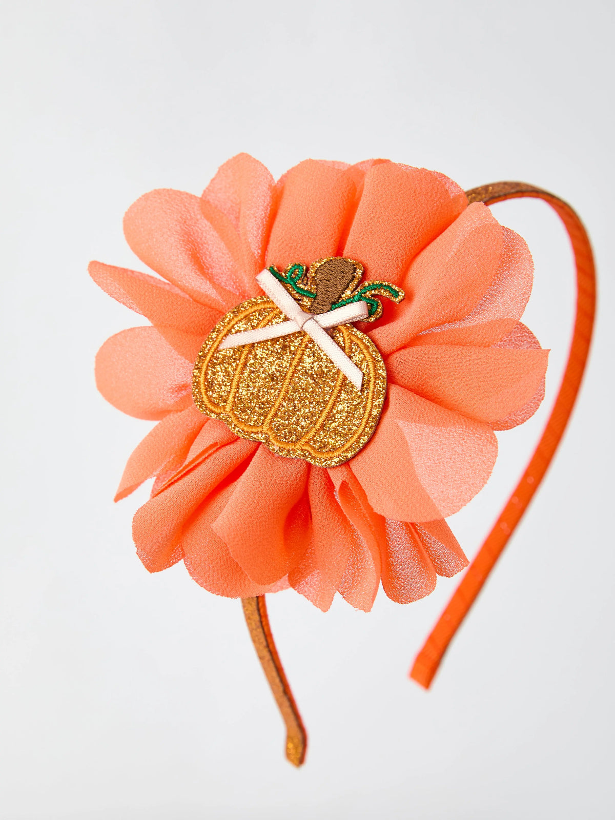 Halloween Pumpkin Floral Girls Headband