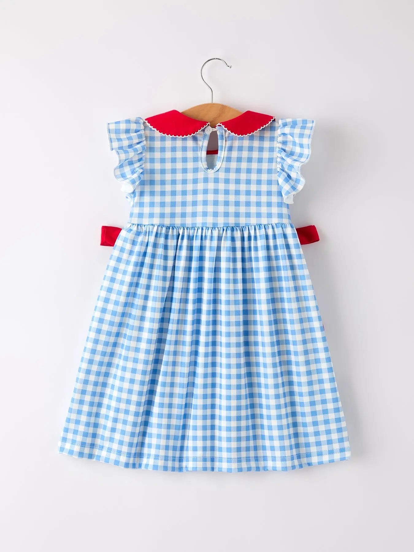 Back To School Girls Striped Apple Bow Dress