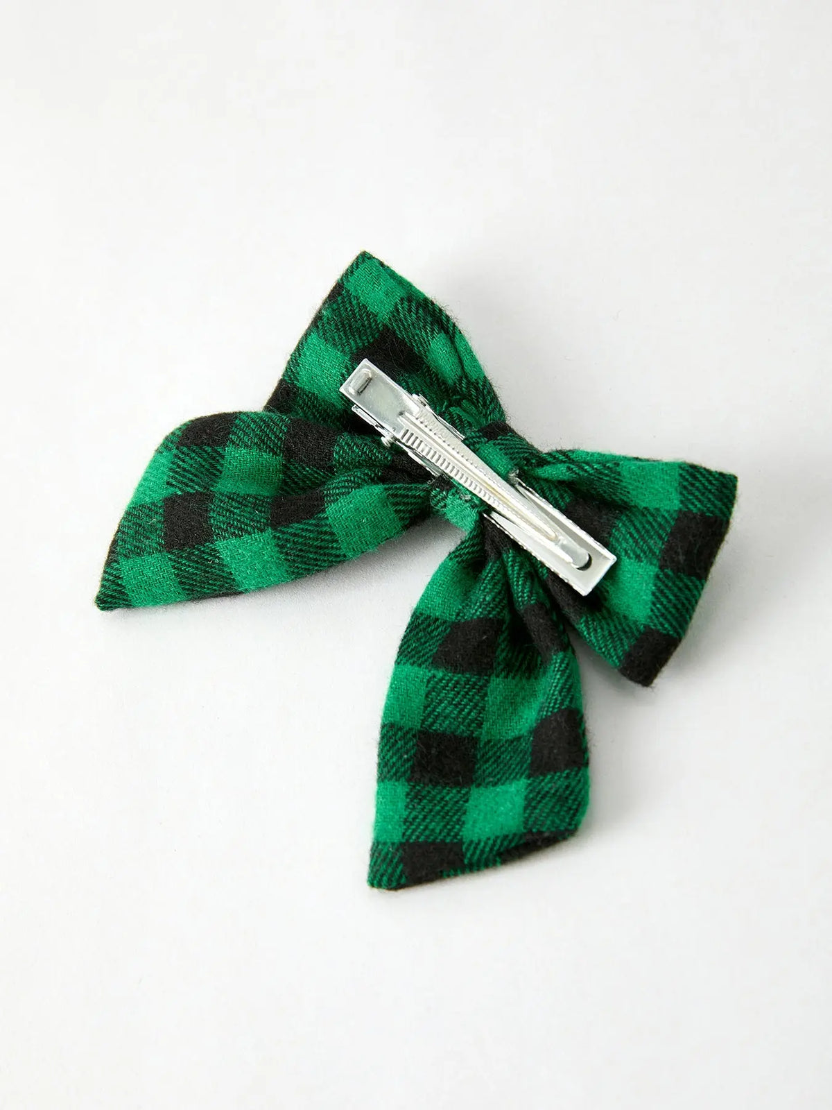 Winter Christmas Plaid Bow Hair Clip