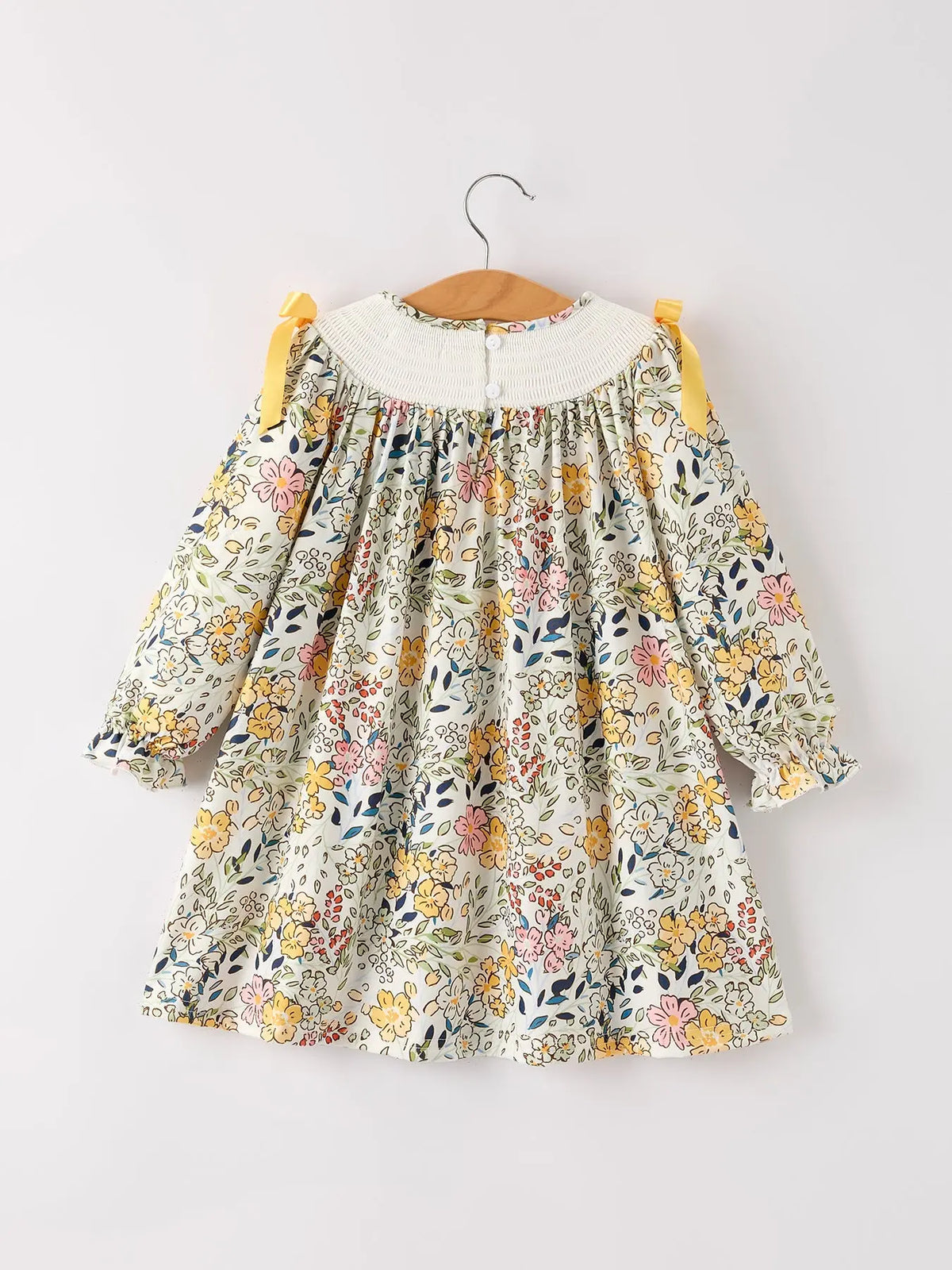 Fall  Embroidery Smocking Bow Floral Leaf Baby Girls Dress Rylee Faith Designs