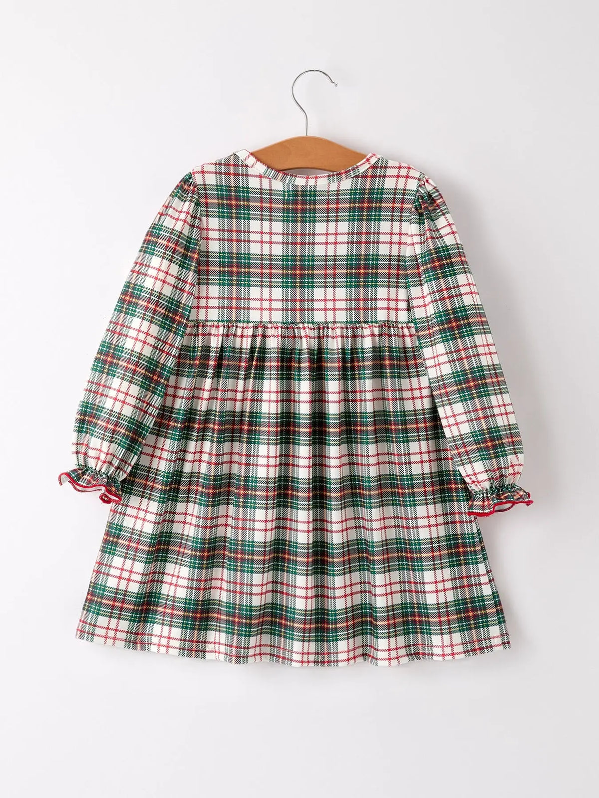 Christmas Embroidery Smocking Bow Plaid Girls Dress Rylee Faith Designs