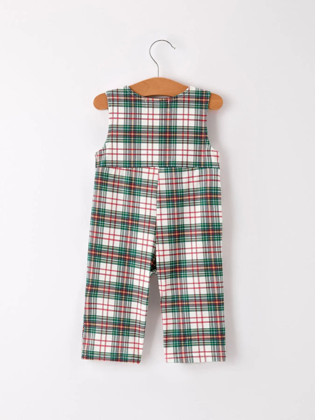 Christmas Jonjon Plaid Smocking Embroidered Boys Romper Rylee Faith Designs