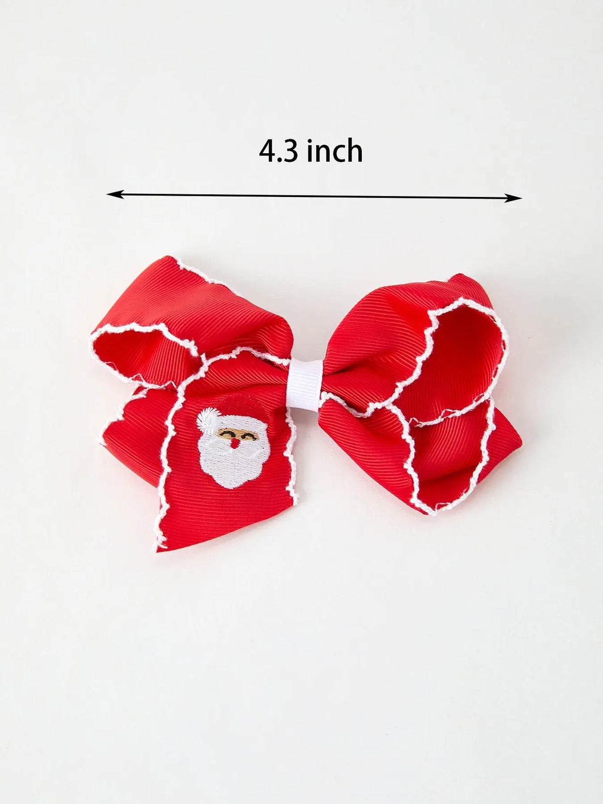 Winter Christmas Santa Hair Clip 4.3inch Rylee Faith Designs