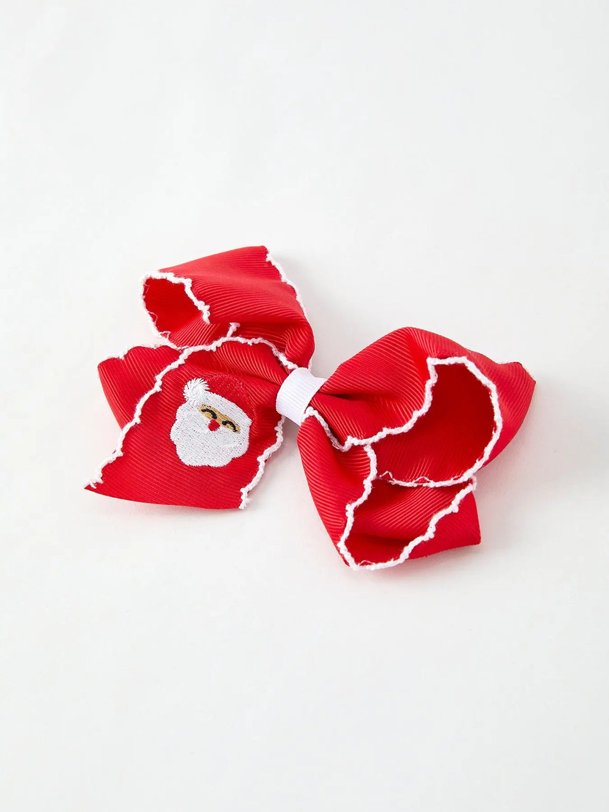 Winter Christmas Santa Hair Clip 4.3inch Rylee Faith Designs