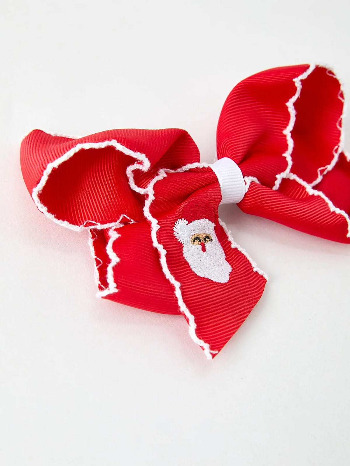 Winter Christmas Santa Hair Clip 4.3inch Rylee Faith Designs