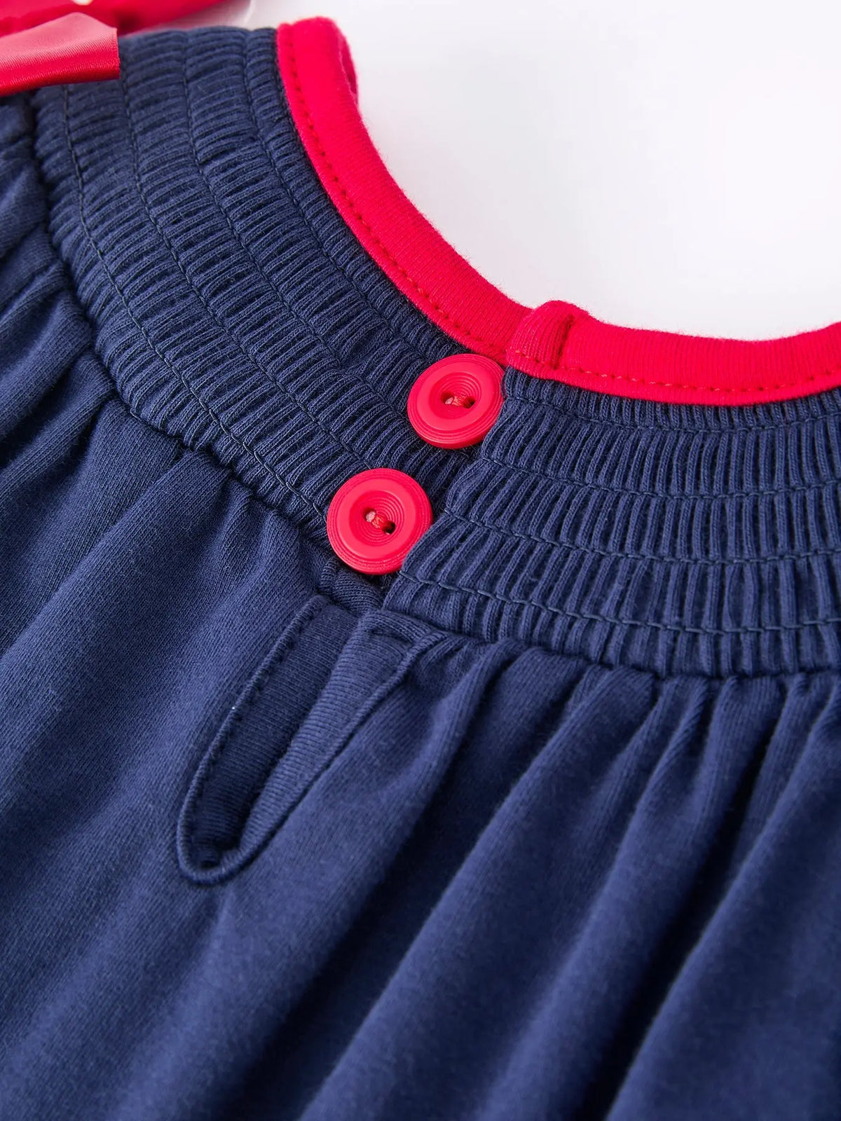 Christmas Holiday Celebration Baby Girls Romper: Navy with Santa Sleigh Rylee Faith Designs