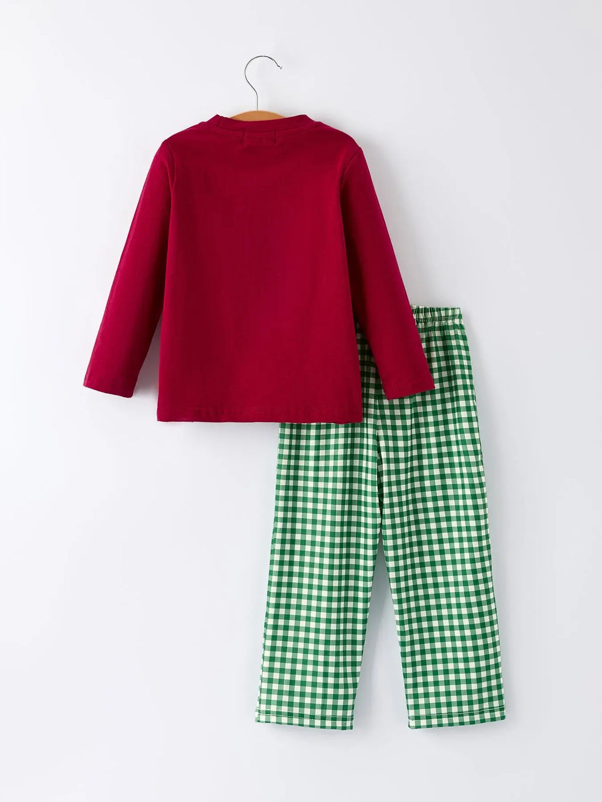 Christmas Tree Dog Smocking Embroidered  Plaid Boys Set Rylee Faith Designs