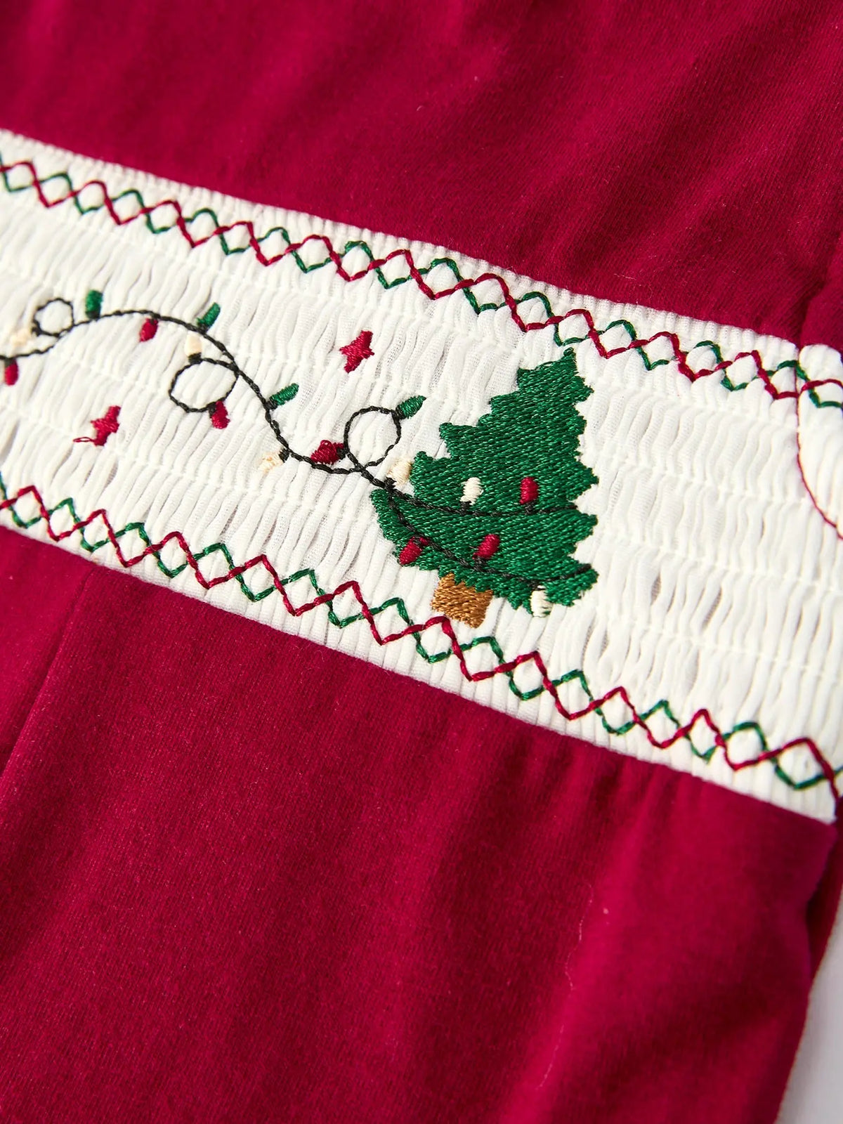 Christmas Tree Dog Smocking Embroidered Baby Boys Romper Rylee Faith Designs