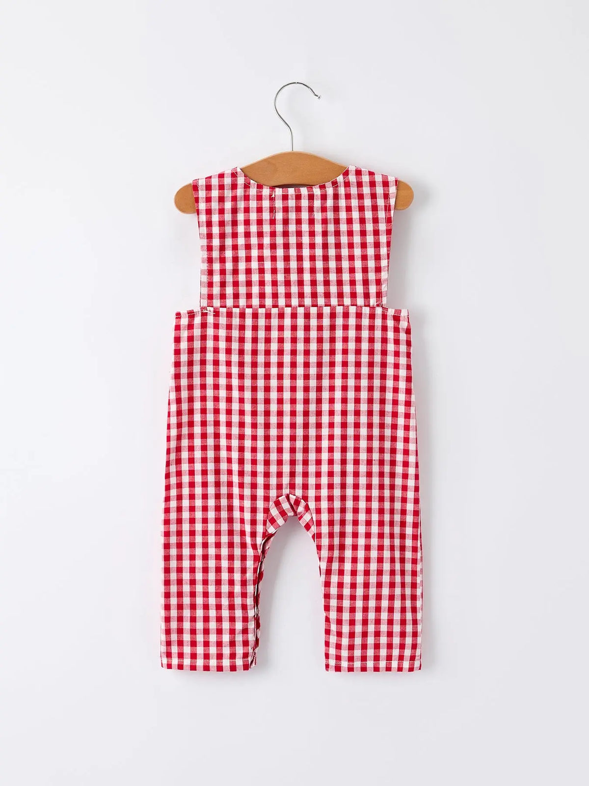 Christmas Smocking Embroidered Christmas Tree Plaid Plaid Baby Boy Romper Rylee Faith Designs