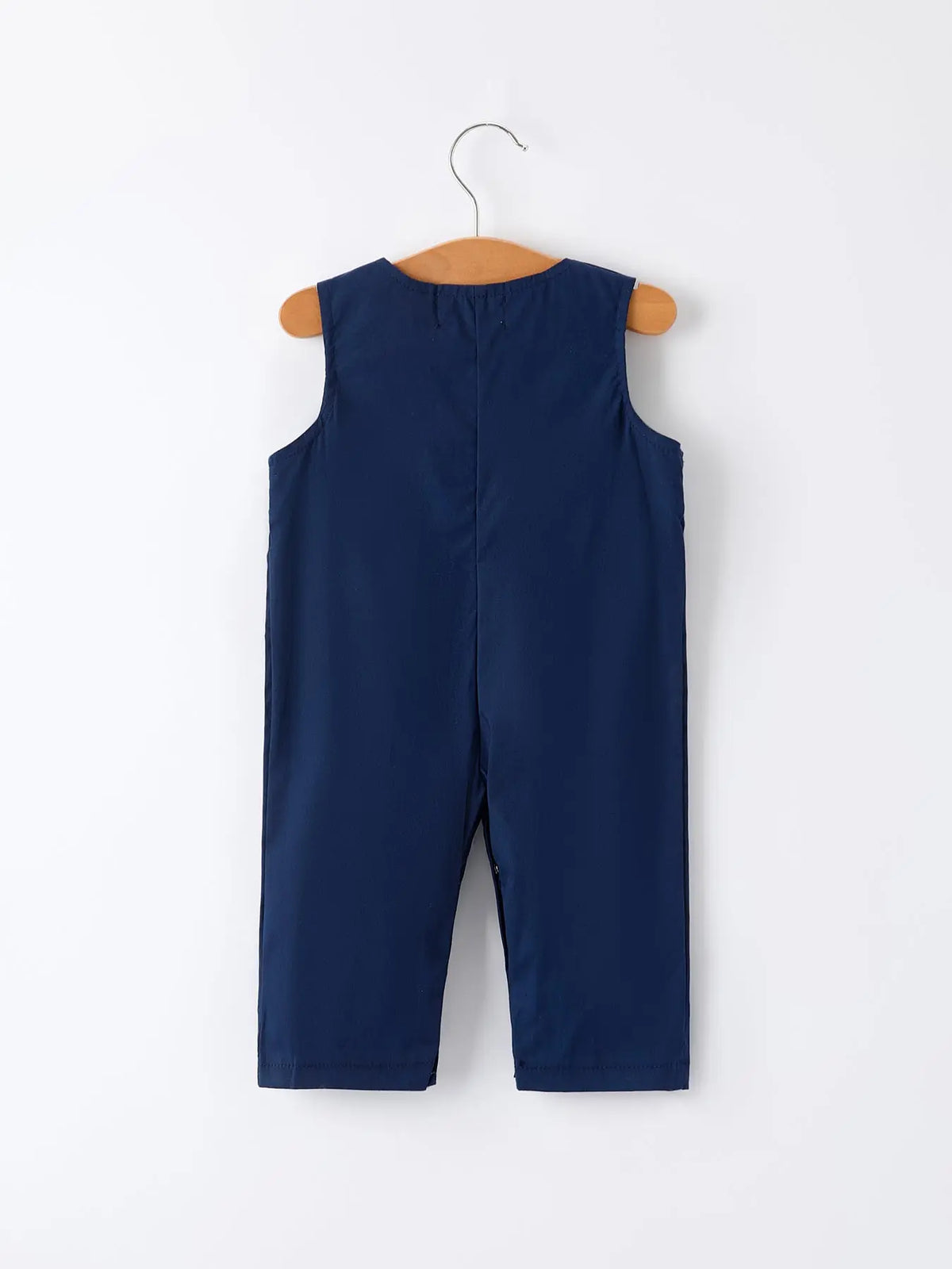 Christmas Navy Blue Nativity Smocking Embroidered Baby Boy Romper Rylee Faith Designs