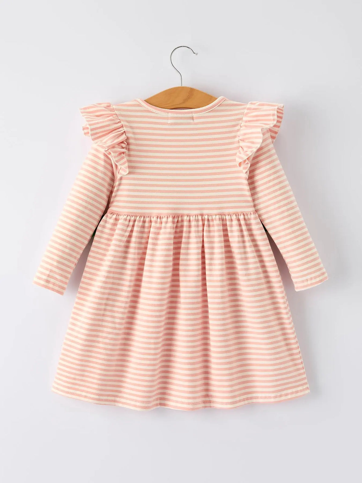 Christmas Tree Smocked Embroidery Stripe Baby Girls Dress