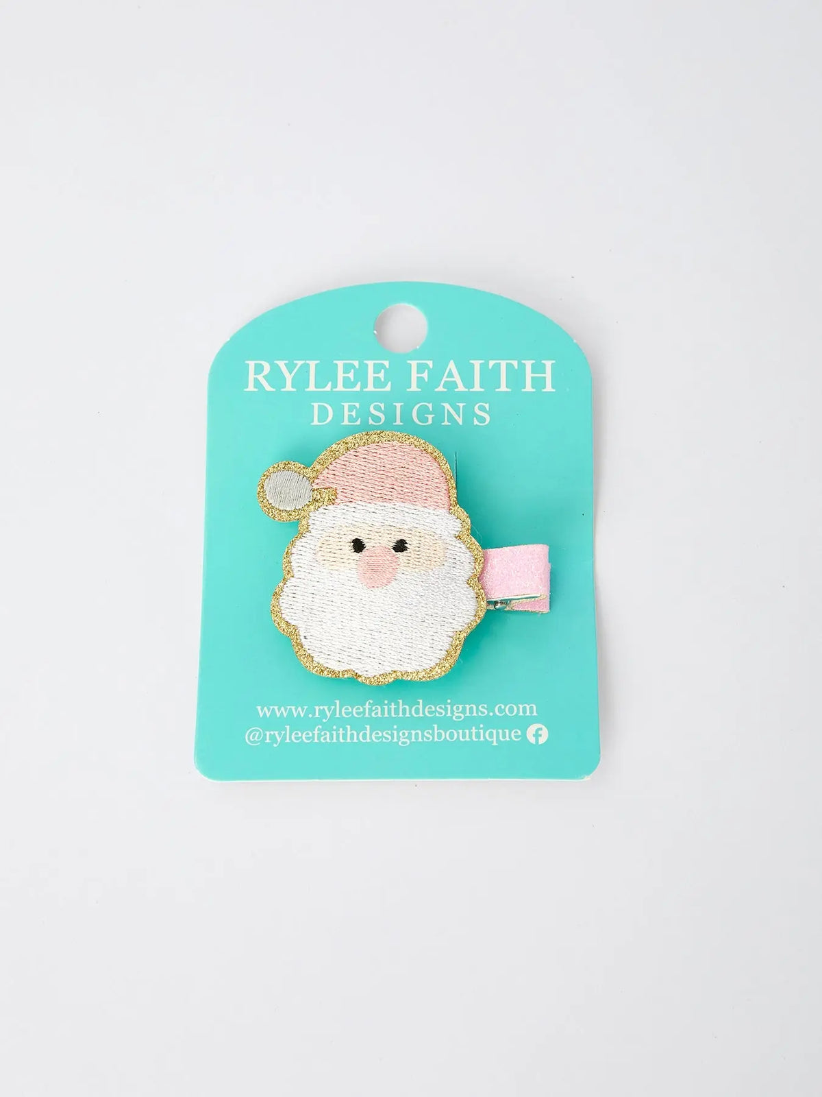 Christmas Pink Santa Girls 2-inch Hair Clip– Pink Girls' Hair Accessory