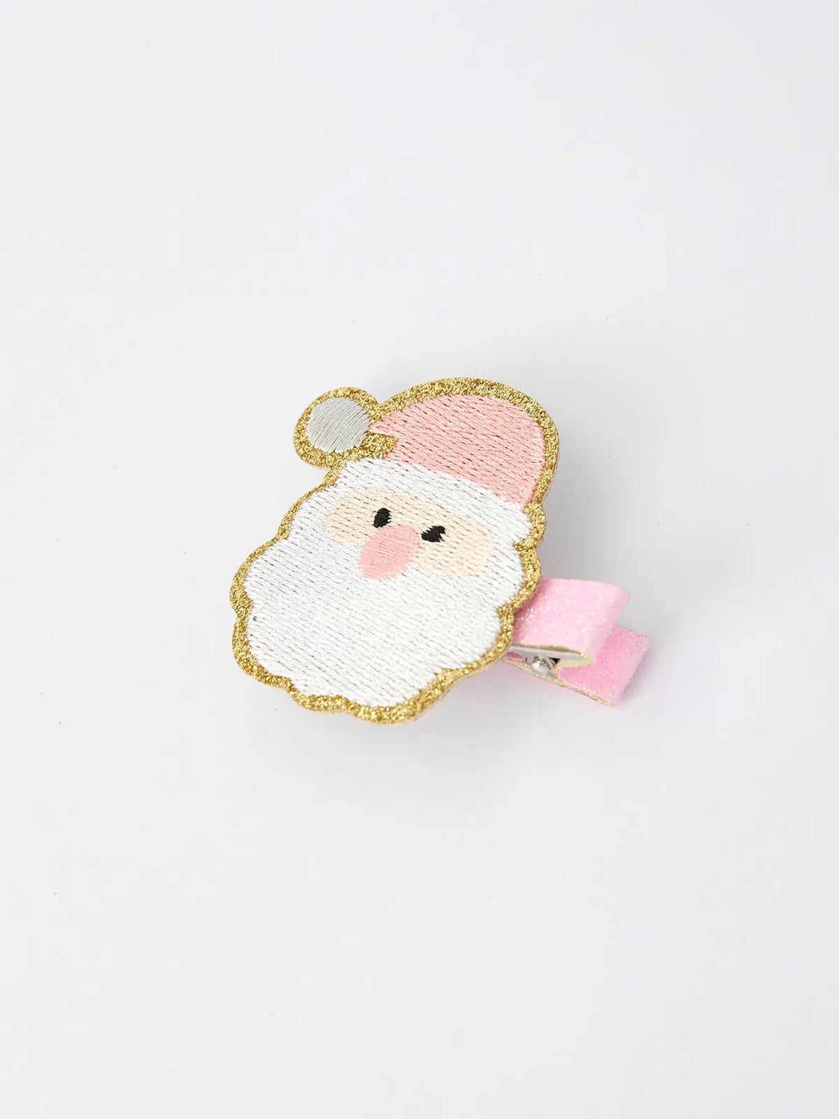 Christmas Pink Santa Girls 2-inch Hair Clip– Pink Girls' Hair Accessory