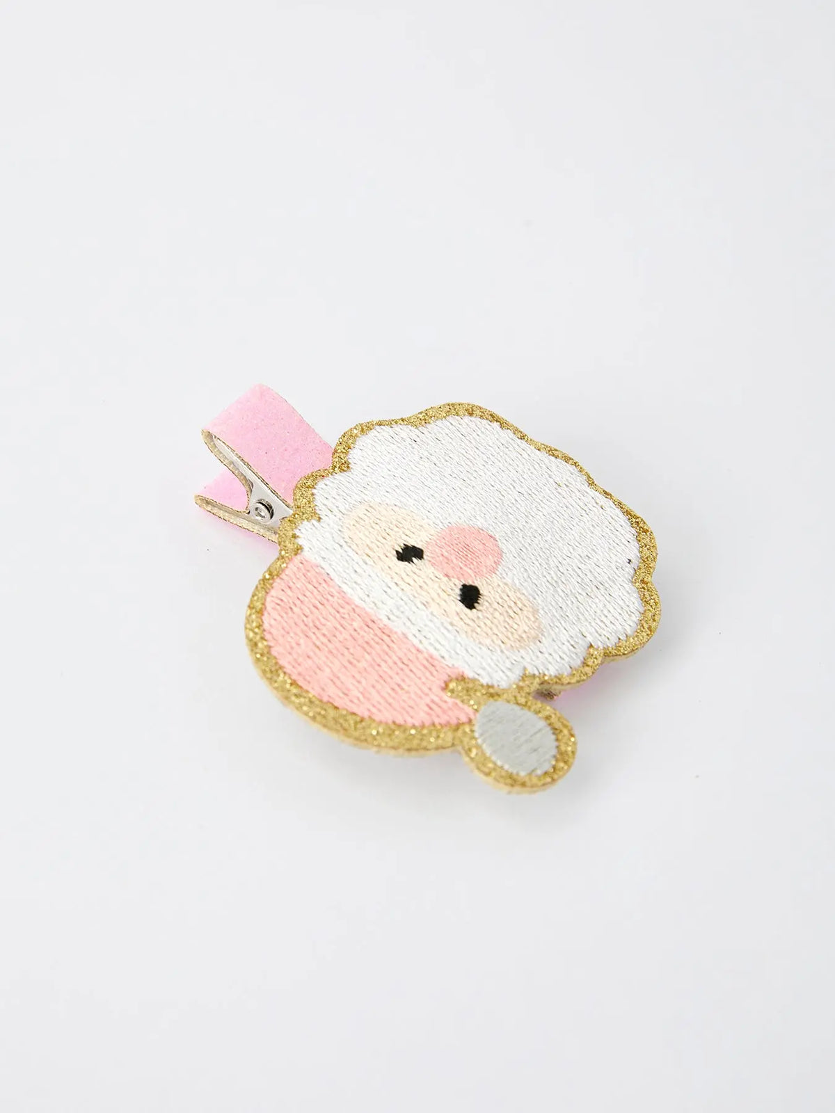Christmas Pink Santa Girls 2-inch Hair Clip– Pink Girls' Hair Accessory