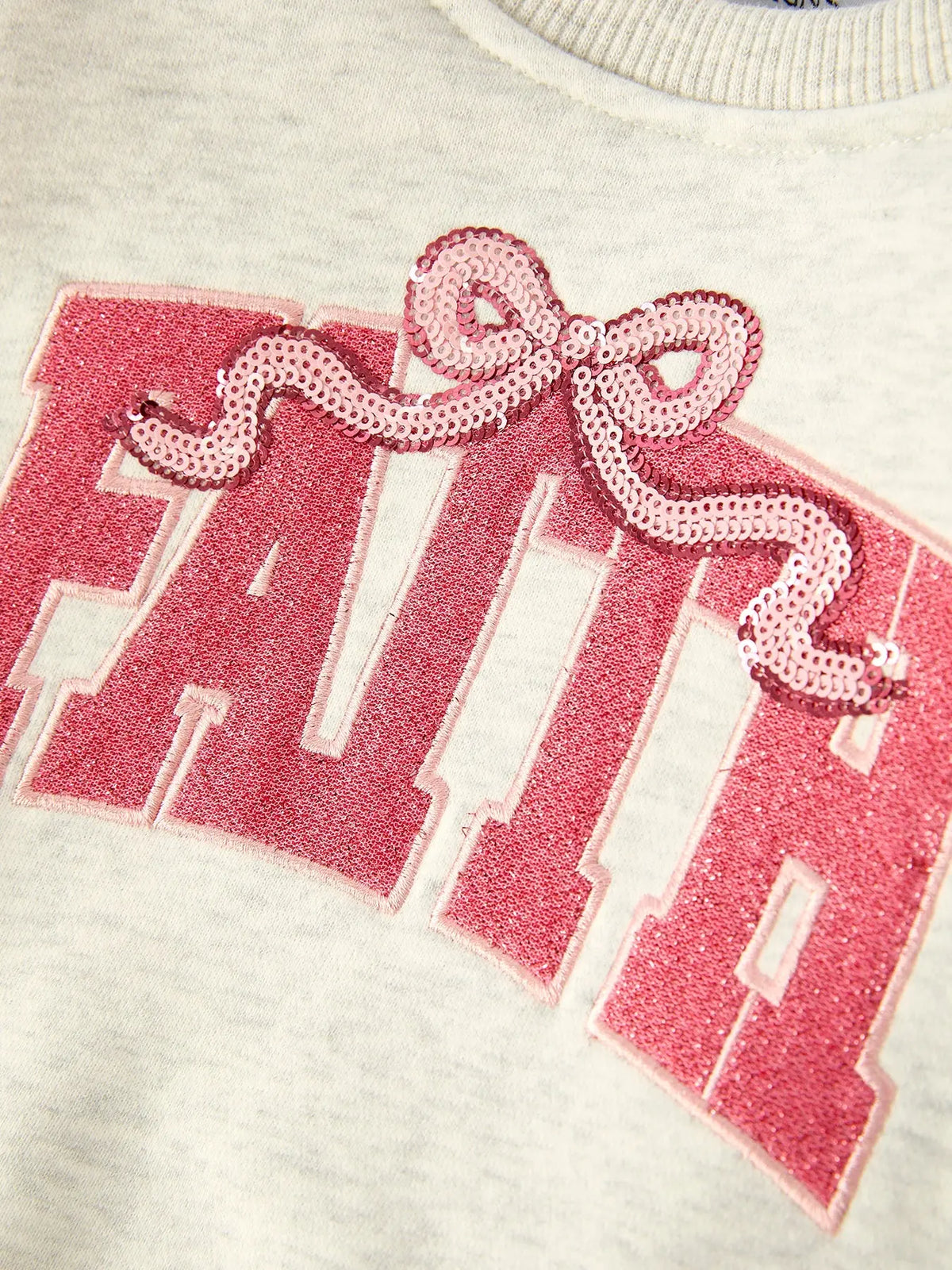 Girls Fall Outfit – FAITH Letter Sweatshirt and Pink Tulle Skirt Set Rylee Faith Designs