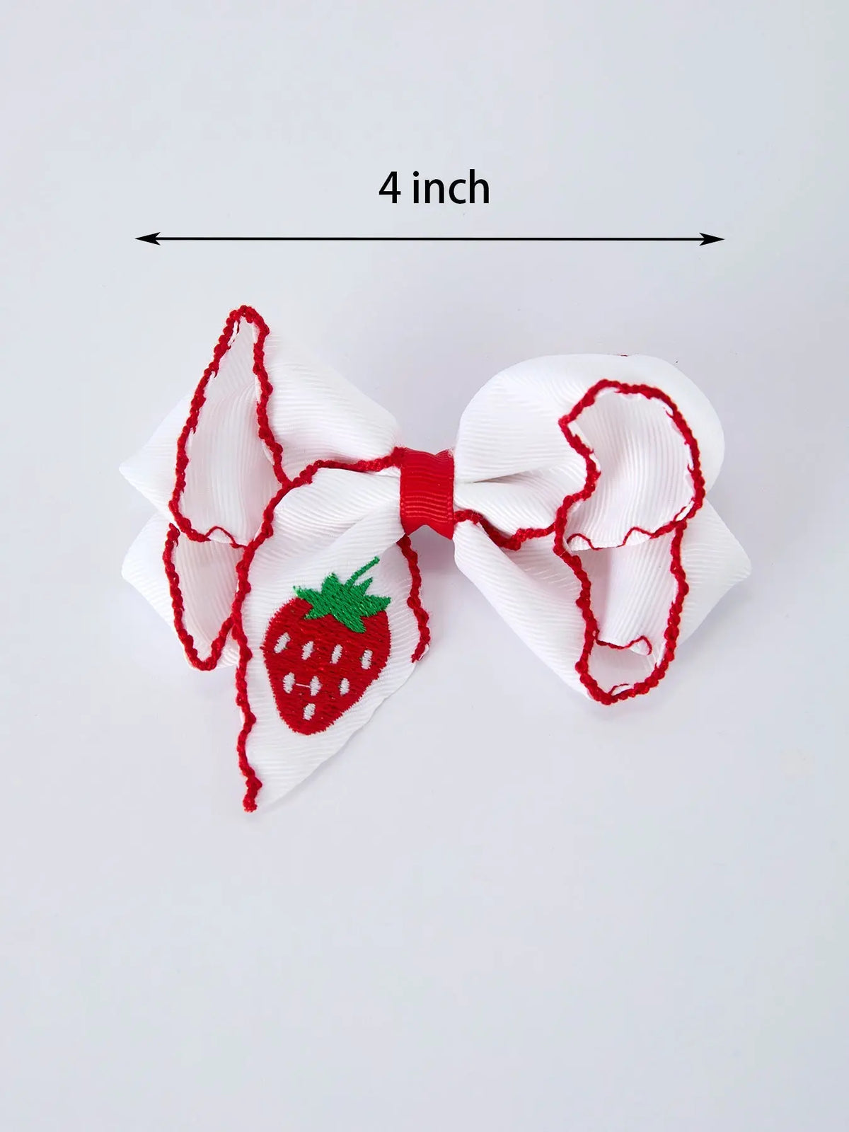 Horquilla para niña bordada con fresa de 10 cm
