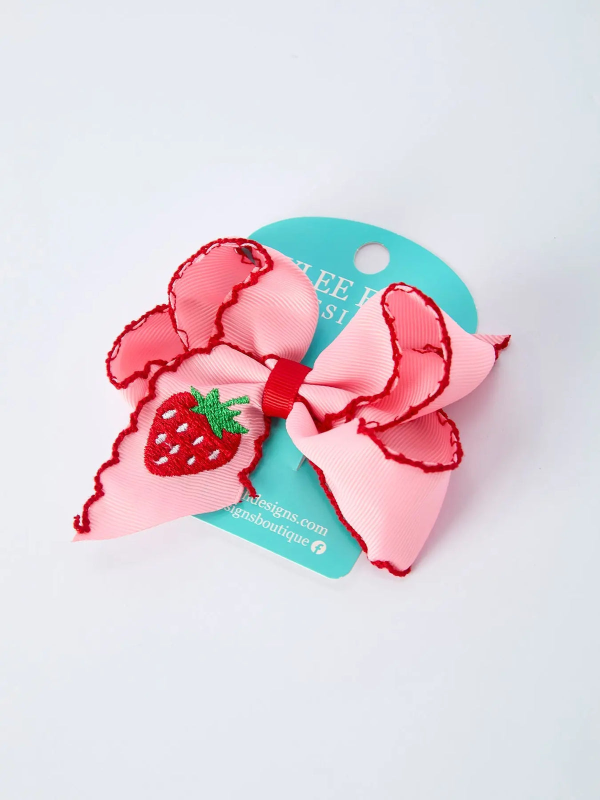 Horquilla para niña bordada con fresa de 10 cm