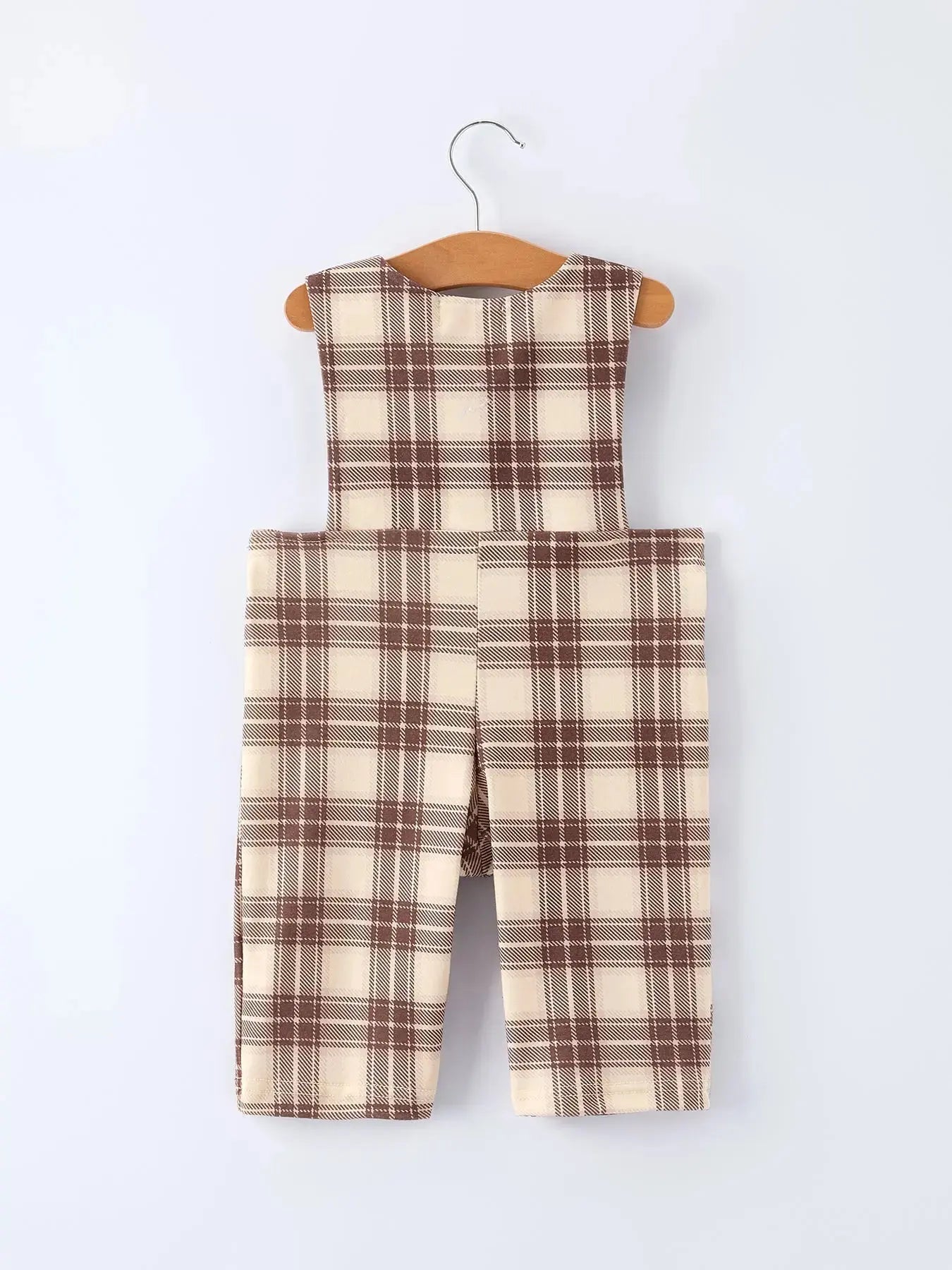 Western Horse Embroidered Smocked Plaid Baby Boy Romper Rylee Faith Designs