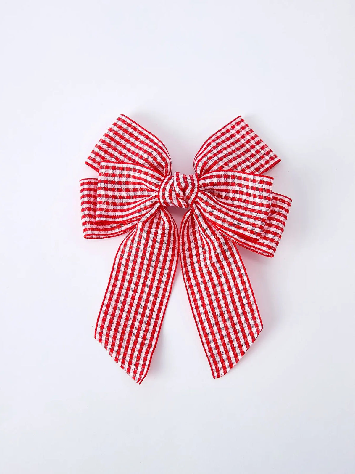 Horquilla de cuadros rojos y blancos para niña, 10 cm
