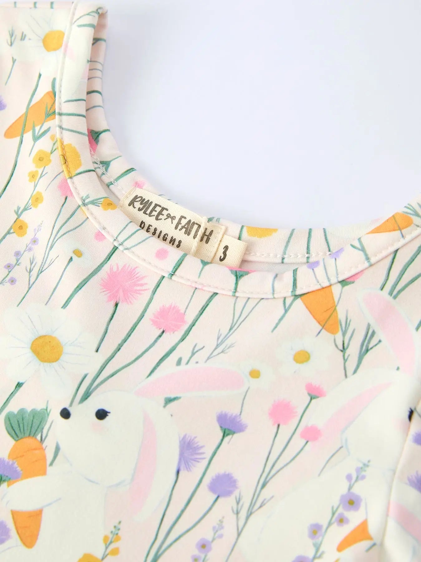 Spring Easter Bunny Yellow Floral Girls Dress Rylee Faith Designs