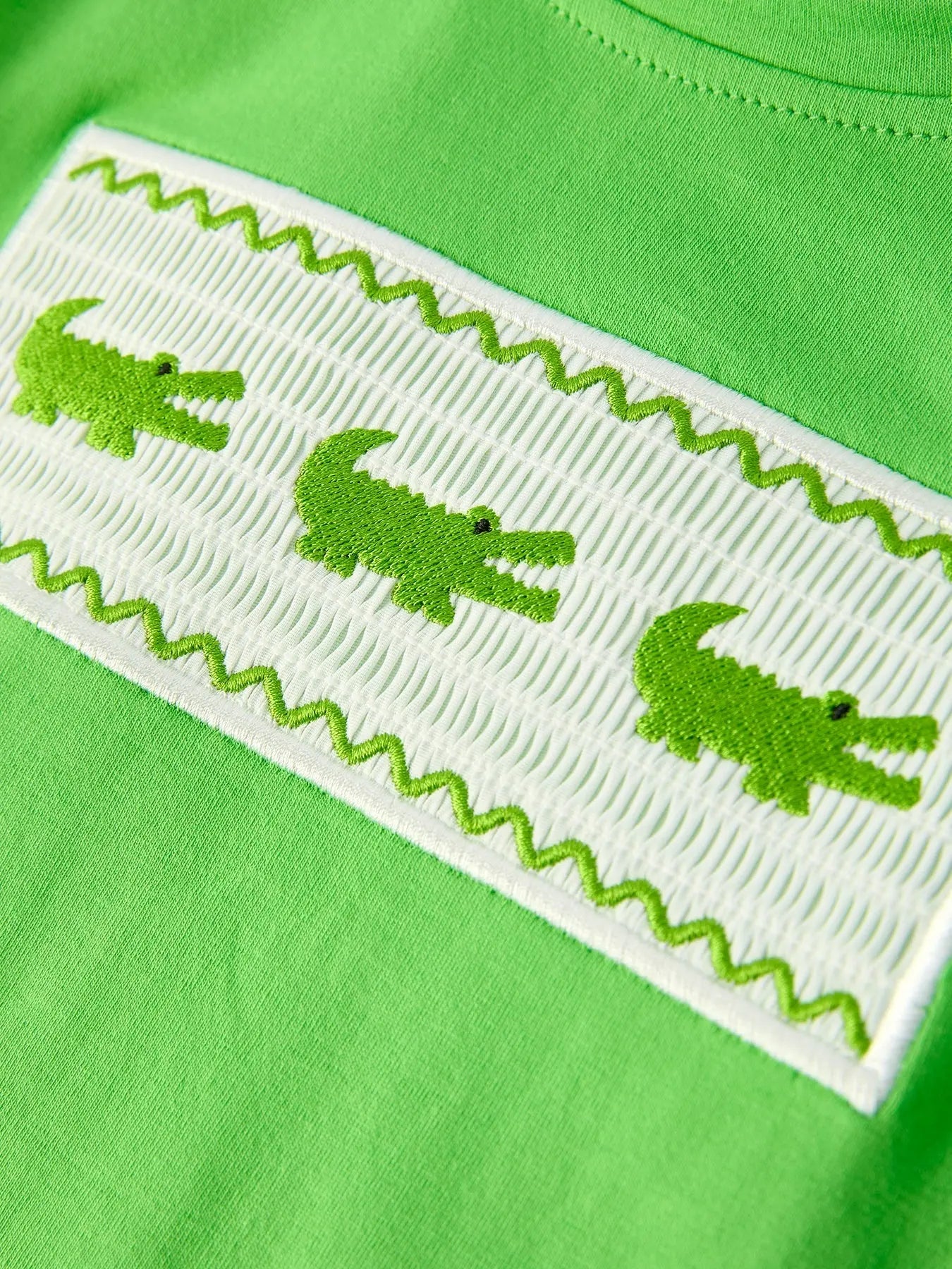 Toddler Boys Crocodile Embroidered Plaid Shorts Set