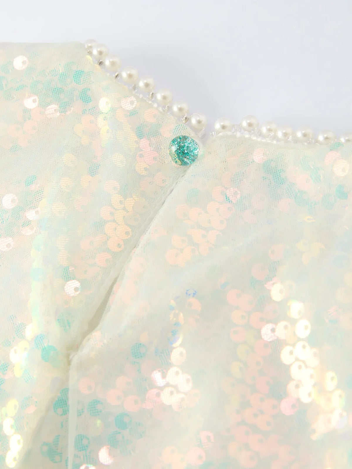 Vestido de Niña de Tul con Volantes y Lazo de Lentejuelas Iridiscentes