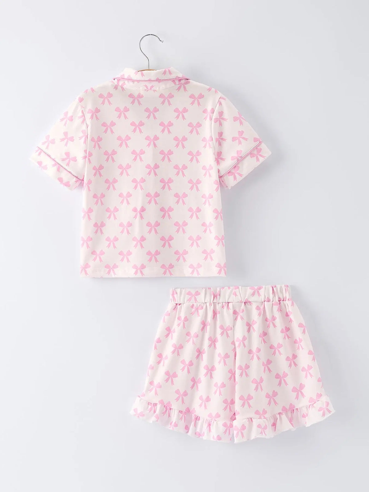 Conjunto de pijama con lazo rosa y volantes "Mommy & Me"