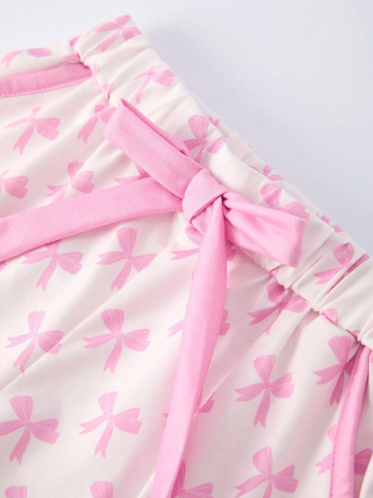 Conjunto de pijama con lazo rosa y volantes "Mommy & Me"
