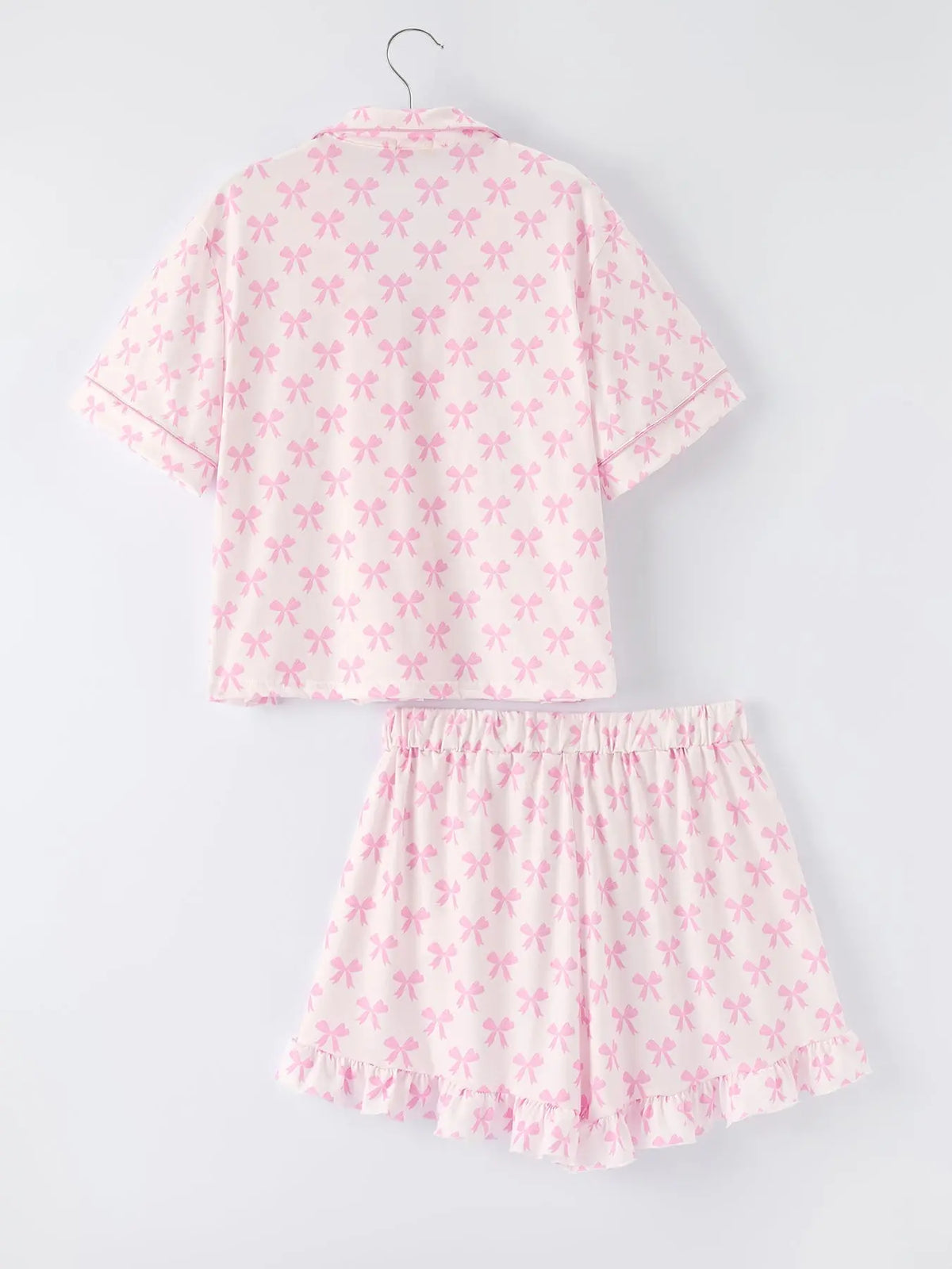Conjunto de pijama con lazo rosa y volantes "Mommy & Me"