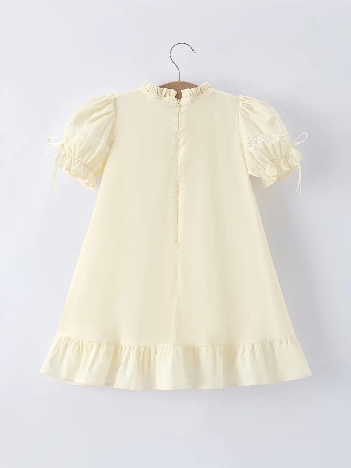 Embroidered Lace Girls' Short-sleeved Dress
