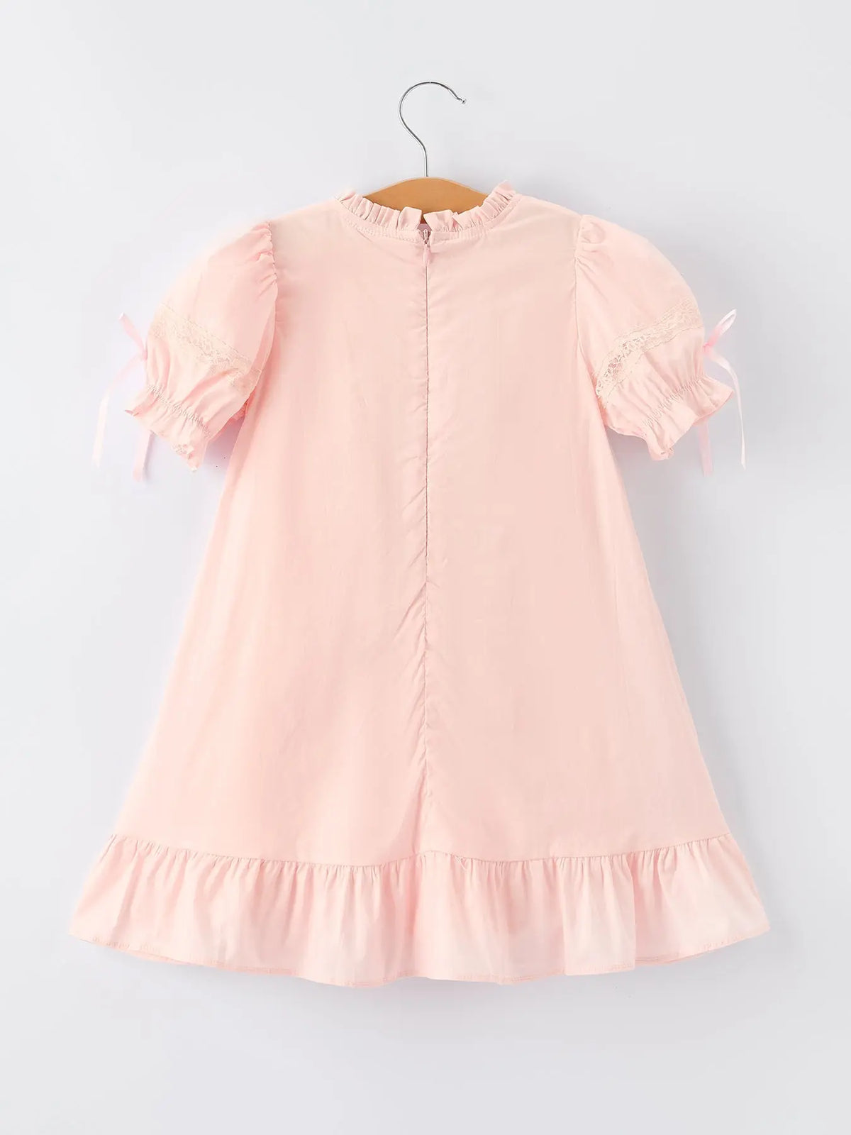 Embroidered Lace Girls' Short-sleeved Dress