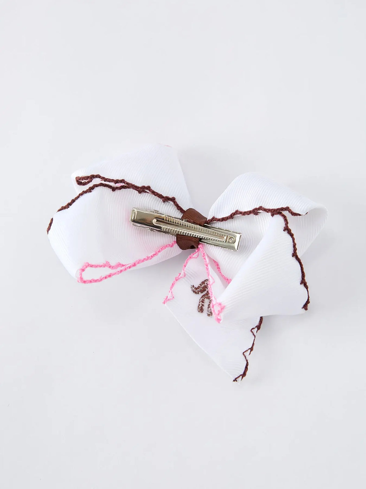 Western Horse Embroidery Ruffle Edge Girls Hairpin 4 Inch