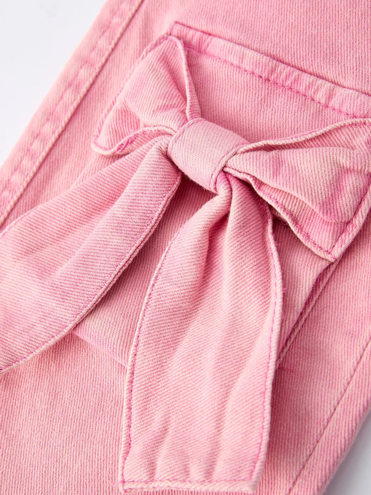 Pink Bow Girls Denim Pants