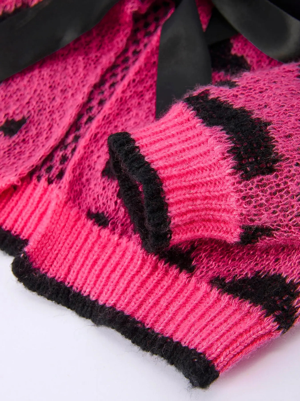 Fall Leopard Bow Girls Knit Cardigan